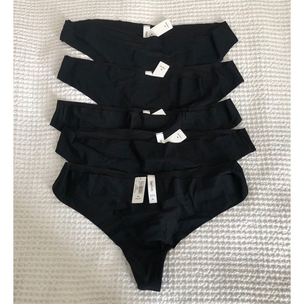 NWT GapBody No Show Thong, Black 5-piece set, XL